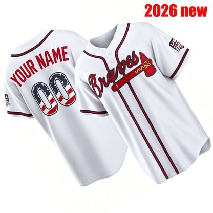 USA 250 Fourth of July Baseball Jersey 2026 Atlantacity Braves Jersey 1 Albies 5 - SitterJersey.com