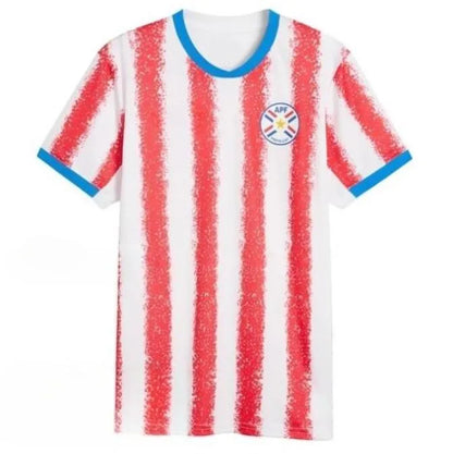 2026 Paraguay Mens Soccer Jerseys M. ALMIRON M. VILLASANTI J. ALONSO ENCISO Home - SitterJersey.com