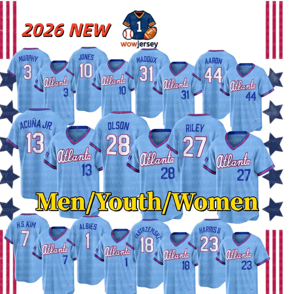 Custom Baseball Jerseys AARON ALBIES ACUNA JR. Men/Women/Youth Jersey Sweatshirt - SitterJersey.com