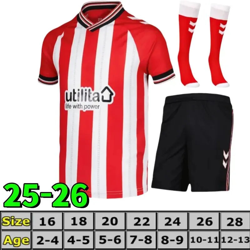 2026-27 sunderland Soccer JerseyS Home away third 25/26 RED BLACK KIDS s STEWART - SitterJersey.com