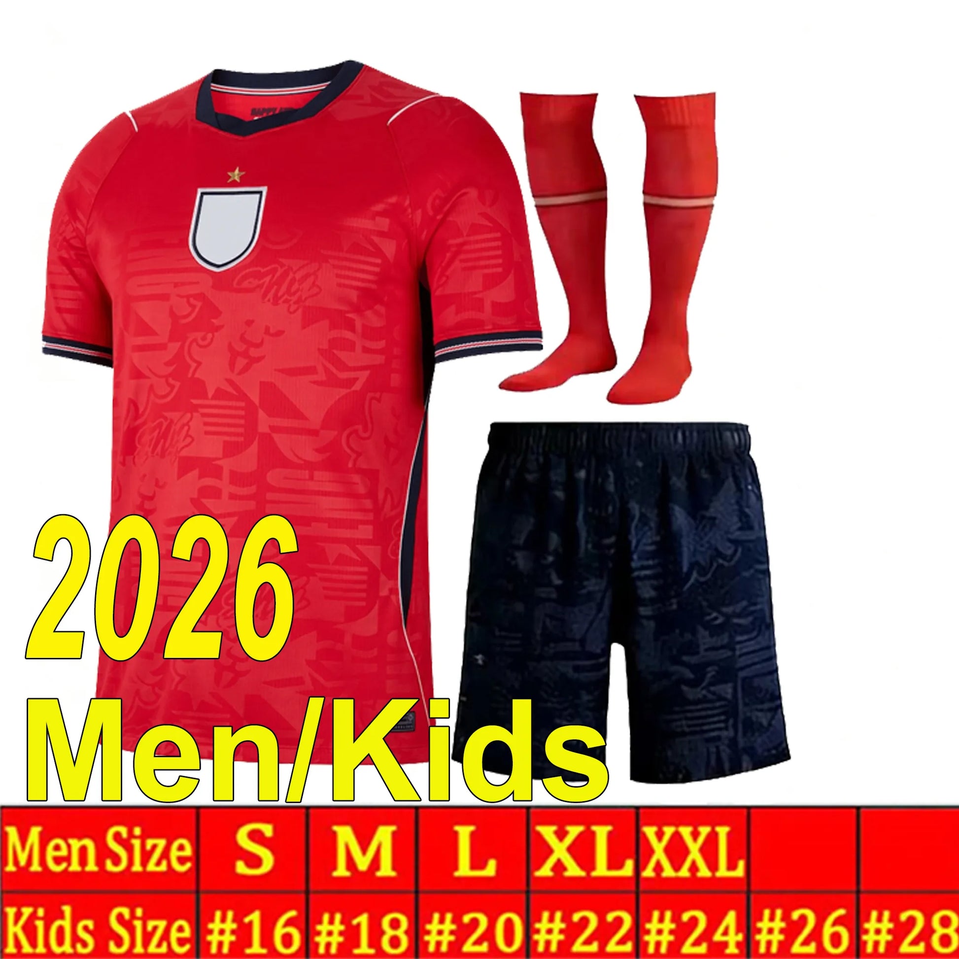 England Football Kit 2026 England World Cup 2026 Football Shirt Soccer Jerseys KANE BELLINGHAM EZE SAKA PALMER RICE FODEN Kids Mens Women 26 27 Kit - SitterJersey.com
