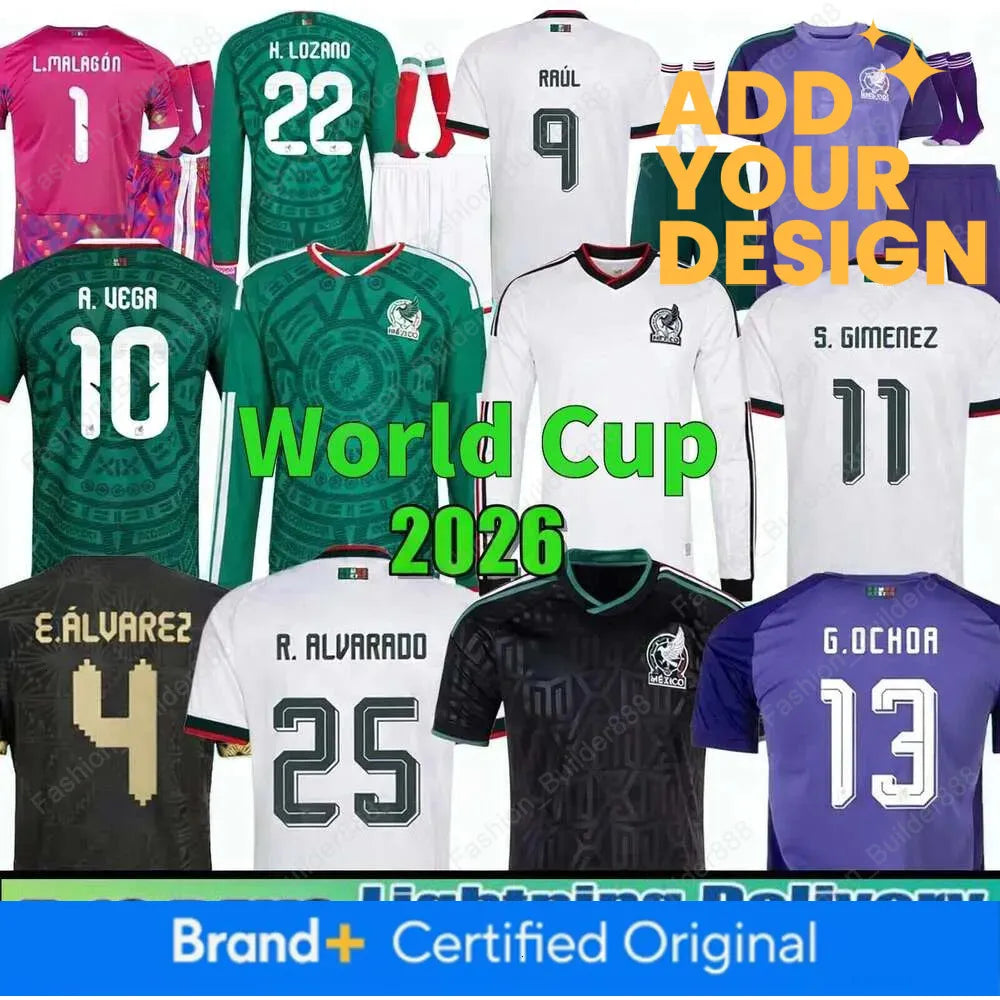 Mexico 2026 World Cup RAUL CHICHARITO Soccer Jersey 26 27 H LOZANO Kids Kit Foot - SitterJersey.com