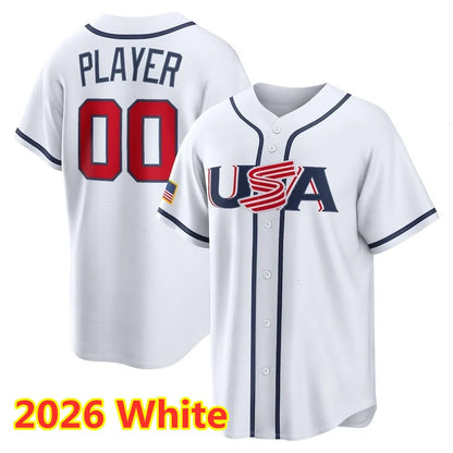 2025 2026 WBC USA Team Baseball Jersey Aaron Judge Bryce Harper Mookie Betts Bob - SitterJersey.com