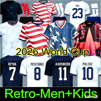 Usa Soccerjersey 2026 World Cup PULISIC BALOGUN Football Jersey AARONSON WRIGHT  - SitterJersey.com