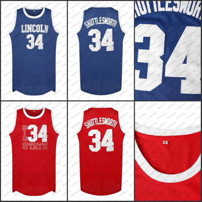 #34 SHUTTLESWORTH Men's Basketball Jersey Sweatshirt - Embroidered Movie Mesh Le - SitterJersey.com