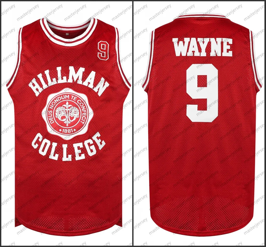 #9 WAYNE Men's Basketball Jersey Sweatshirt - Embroidered Movie Mesh Sleeveless  - SitterJersey.com