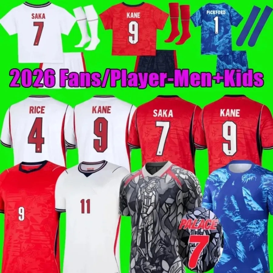 England Football Kit 2026 England 2026 World Cup Soccer Jersey Bellingham Palmer Eze Maguire EnglandS 26 27 Football Kits Football Shirt Rashford Kane Saka Rice Foden Women Men Kids Kits - SitterJersey.com