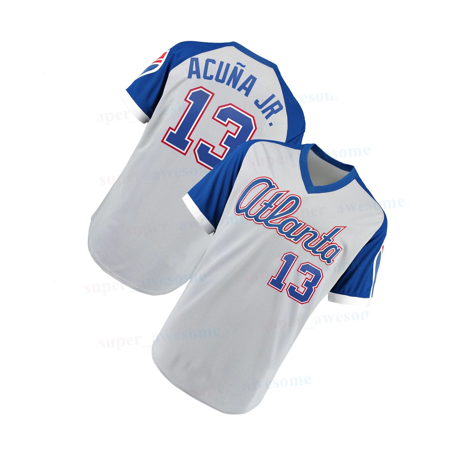 Ronald Acuna Jr Braves Baseball Jersey Matt Olson Ozzie Albies Austin Riley Chri - SitterJersey.com