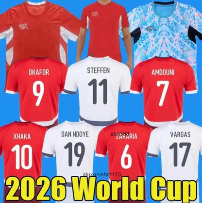 Switzerland National Team World Cup Soccer Jerseys ELVEDI AKANJI ZAKARIA SOW RIE - SitterJersey.com