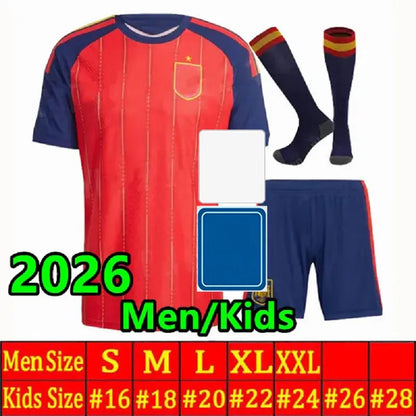 World Cup Spain Soccer Jersey 2026 Spain World Cup LAMINE YAMAL Soccer Jerseys WILLIAMS JR MORATA FABIAN JOSELU OLMO Spanish Espana 26 27 Football Shirt RODRIGO PEDRI CARVAJAL Kids Kit - SitterJersey.com