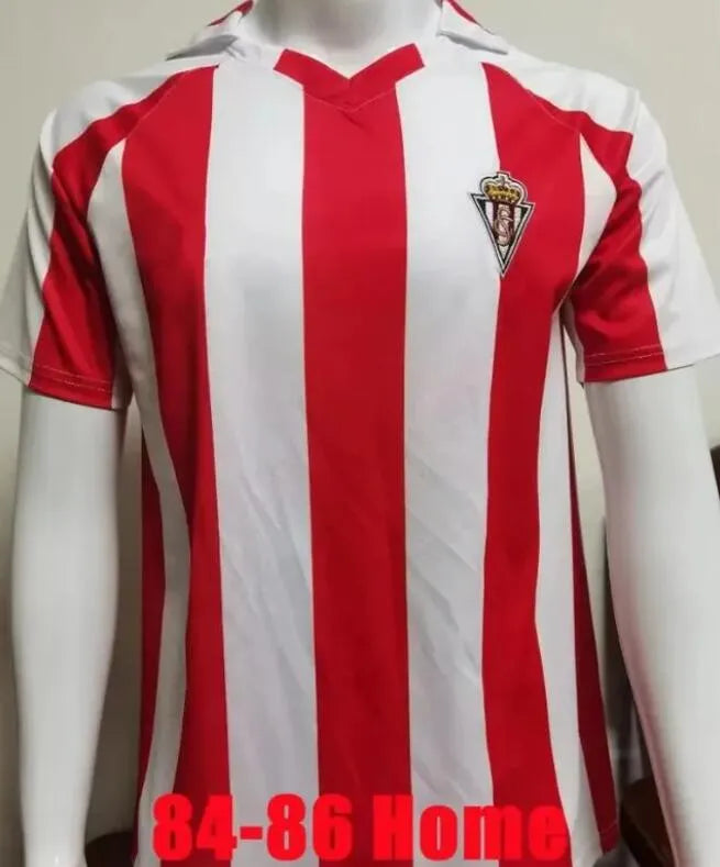 4XL 26 27 Sporting de Gijon Soccer Jerseys 84 86 94 95 96 01 02 08 Retro David V - SitterJersey.com