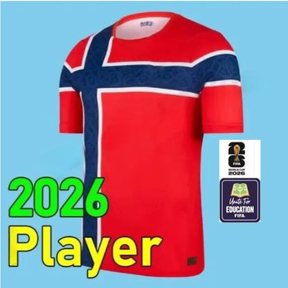 Uruguay Soccer Jersey 2026 4XL Norway Jersey 2026 HAALAND World Cup Soccer Jerseys SORLOTH NUSA AASGAARD HORN MYHRE DONNUM RYERSON MOLLER WOLFE AJER STRAND Norway Kit Home Away Football Shirt - SitterJersey.com