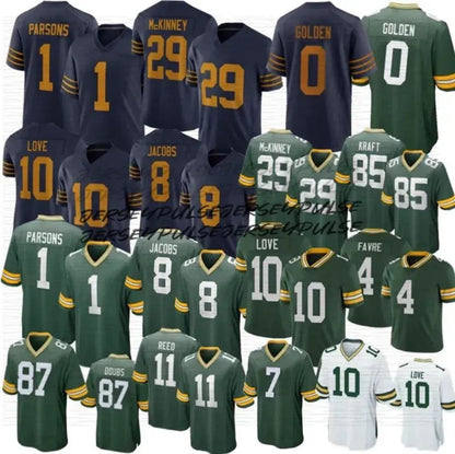 Green BayS Love PackersS Jersey Favre Josh Jacobs Matthew Golden Parsons Footbal - SitterJersey.com