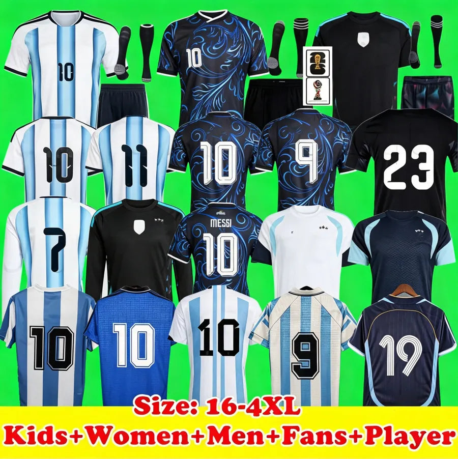 ArgentinaS World Cup soccer Jerseys 26 27 MARADONA J. ALVAREZ FC Men Kids footba - SitterJersey.com