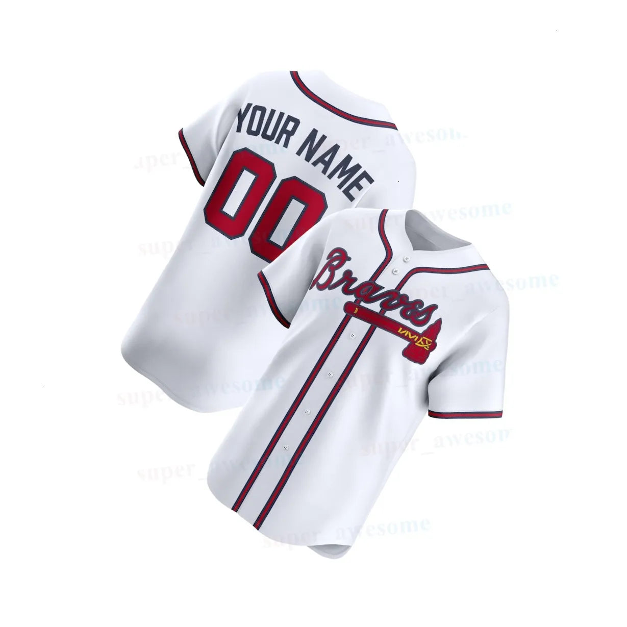 Ronald Acuna Jr Braves Baseball Jersey Matt Olson Ozzie Albies Austin Riley Chri - SitterJersey.com