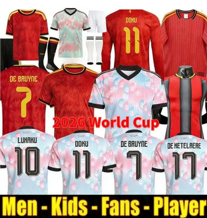 Belgium Jersey 2026 World Cup Soccer Jerseys DE BRUYNE R. LUKAKU E. HAZARD MERTE - SitterJersey.com