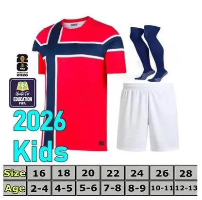 Uruguay Soccer Jersey 2026 4XL Norway Jersey 2026 HAALAND World Cup Soccer Jerseys SORLOTH NUSA AASGAARD HORN MYHRE DONNUM RYERSON MOLLER WOLFE AJER STRAND Norway Kit Home Away Football Shirt - SitterJersey.com