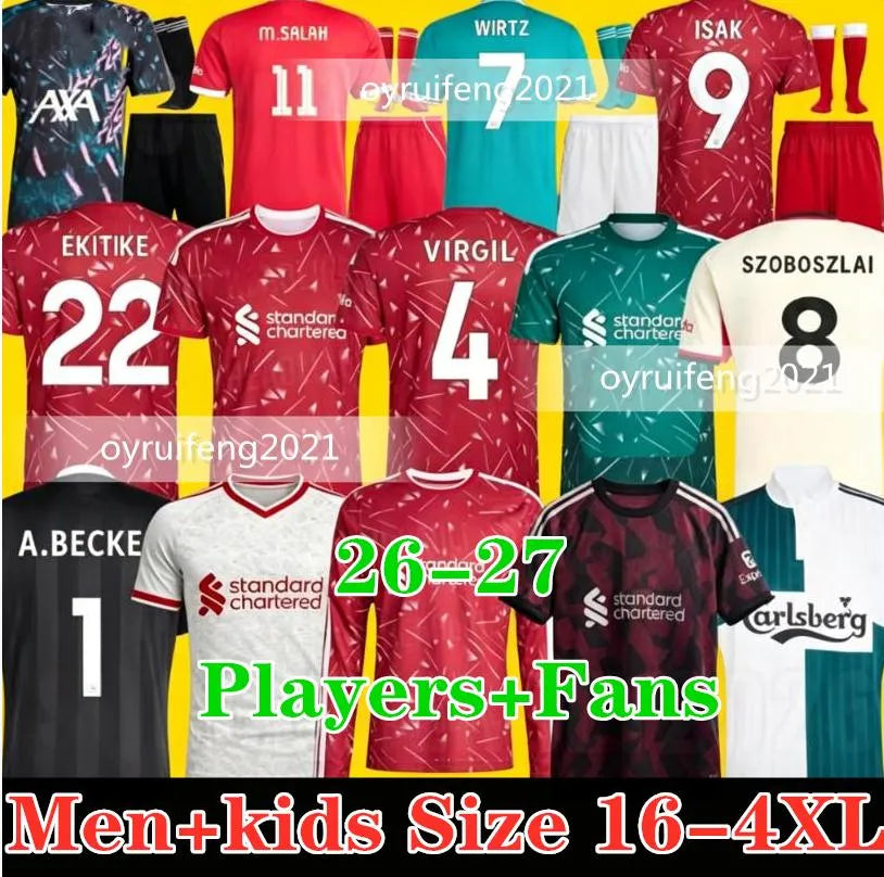 25 26 27 liverpool Wirtz SALAH football shirt Ekitike MAC ISAK ALLISTER Kerkez G - SitterJersey.com