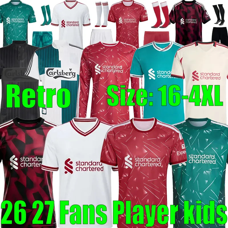 Liveropool Jersey 26 27 SZOBOSZLAI LFC ISAK WIRTZ EKITIKE M.SALAH VIRGIL soccer  - SitterJersey.com