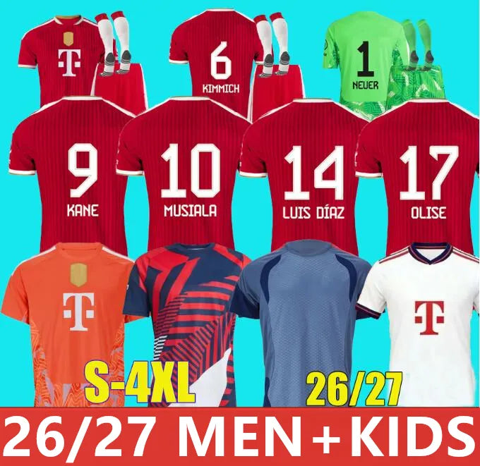 bayern 26 27 KANE Soccer Jerseys LUIS DIAZ MUSIALA OLISE N.Jackson GNABRY MUnICH - SitterJersey.com