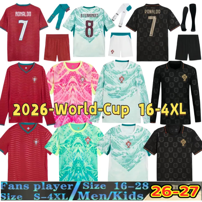 2026 Portugal soccer jerseys B.FERNANDES R. Leao JOAO FELIX BERMARDO camisa de f - SitterJersey.com