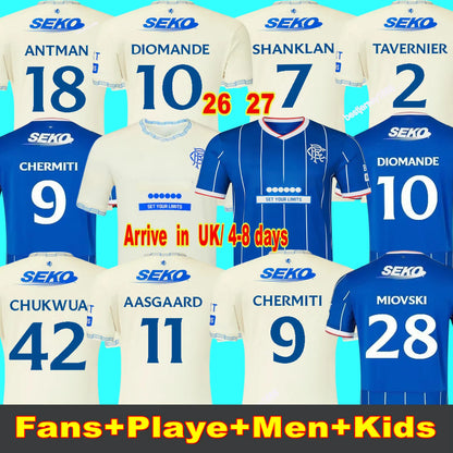 2026 Glasgow RangersS fc 26 27 home soccer jersey home Ranger COLAK ROOFE LUNDST - SitterJersey.com