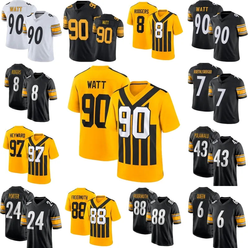Pittsburghes SteelersS Jersey SteelersJersey 16 Drew Allar 17 Germie Bernard 71  - SitterJersey.com