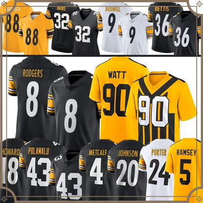 Aaron Rodgers DK Metcalf TJ Watt Football Jersey Will Howard Chris Boswell Porte - SitterJersey.com