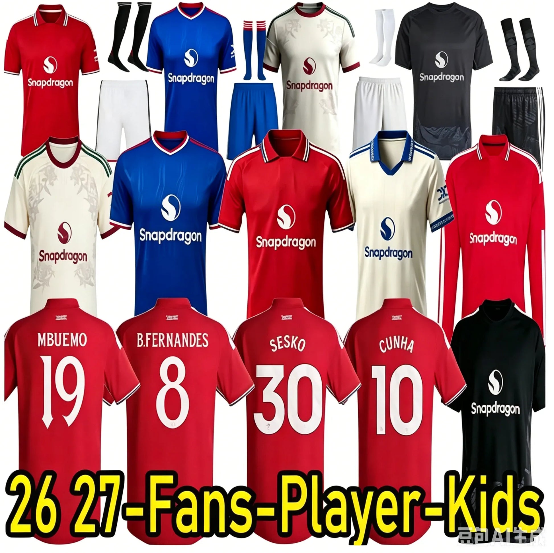 Manchester 26 27 soccer jerseys FERNANDES CUNHA SESKO unite AMAD MBEUMO MANIOO f - SitterJersey.com