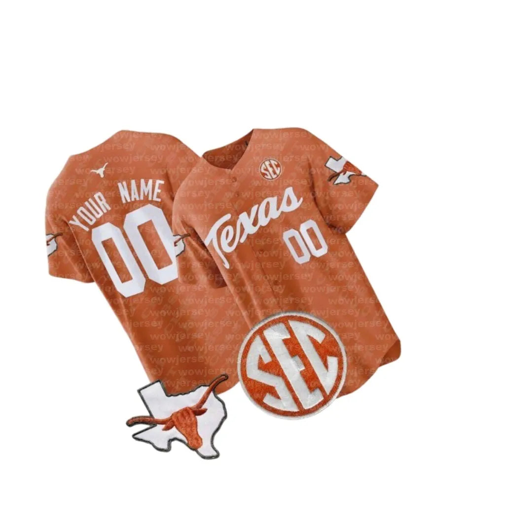 Texas Longhorns Baseball Jerseys Luke Harrison Cal Higgins Max Grubbs Connor McC - SitterJersey.com