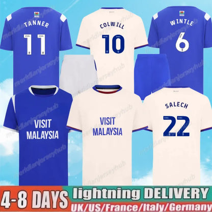 NEW S-4XL Cardiff City 26 27 soccer home SALECH 22 WINTLE 6 TURNBULL 14 COLWILL  - SitterJersey.com