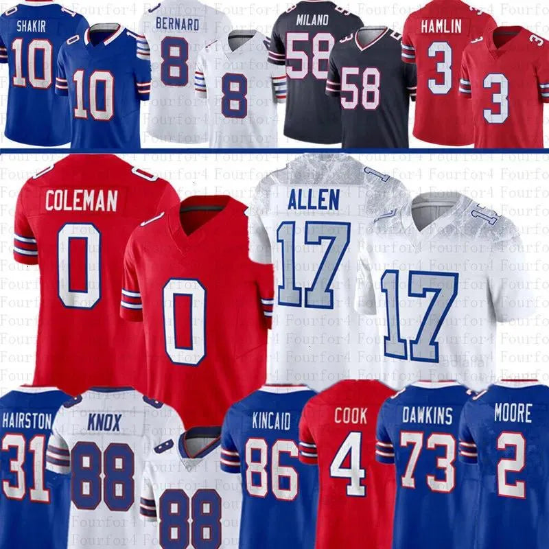 DJ Moore Josh Allen Dalton Kincaid Keon Coleman Football Jersey Khalil Shakir Da - SitterJersey.com