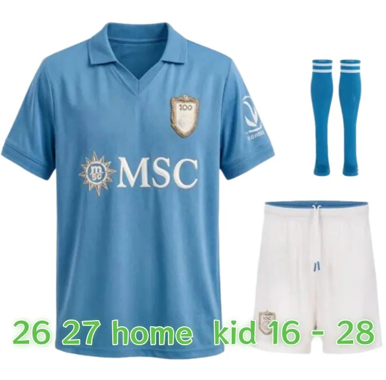 Maglia SSC Napoli jersey 26 27 football shirt kit Kids DE BRUYNE McTominay Naple - SitterJersey.com