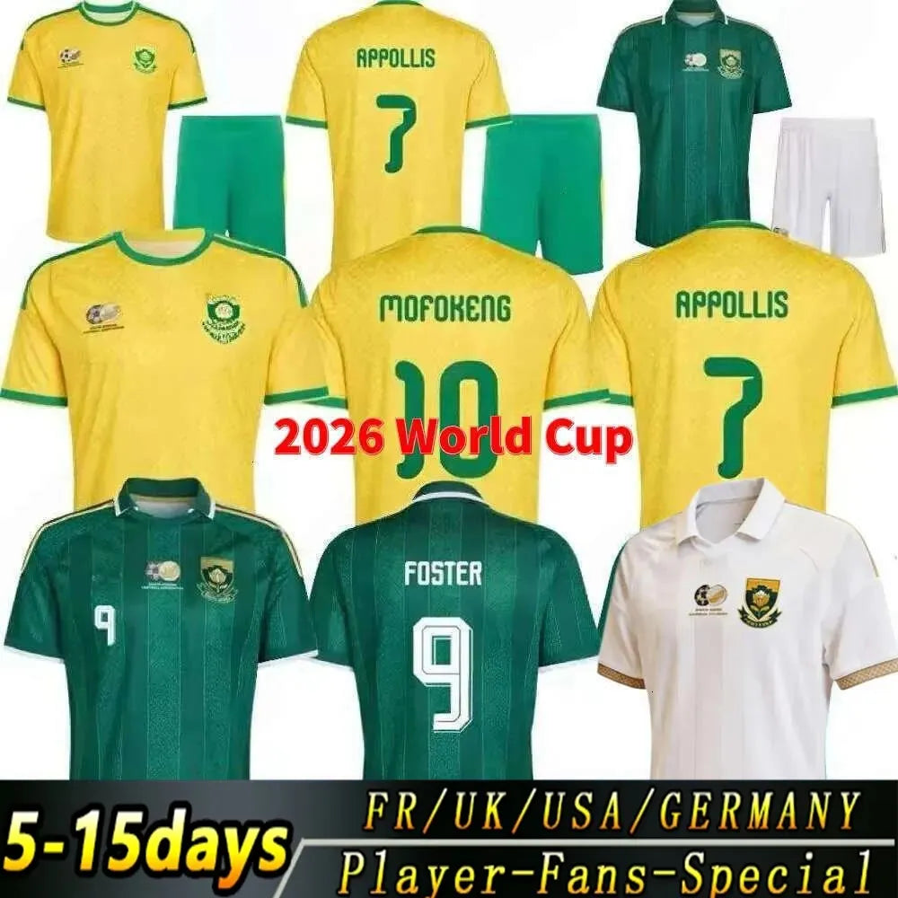 South Africa Football Shirt 2026 World Cup Home Kit FOSTER 26 27 Soccer Jersey A - SitterJersey.com