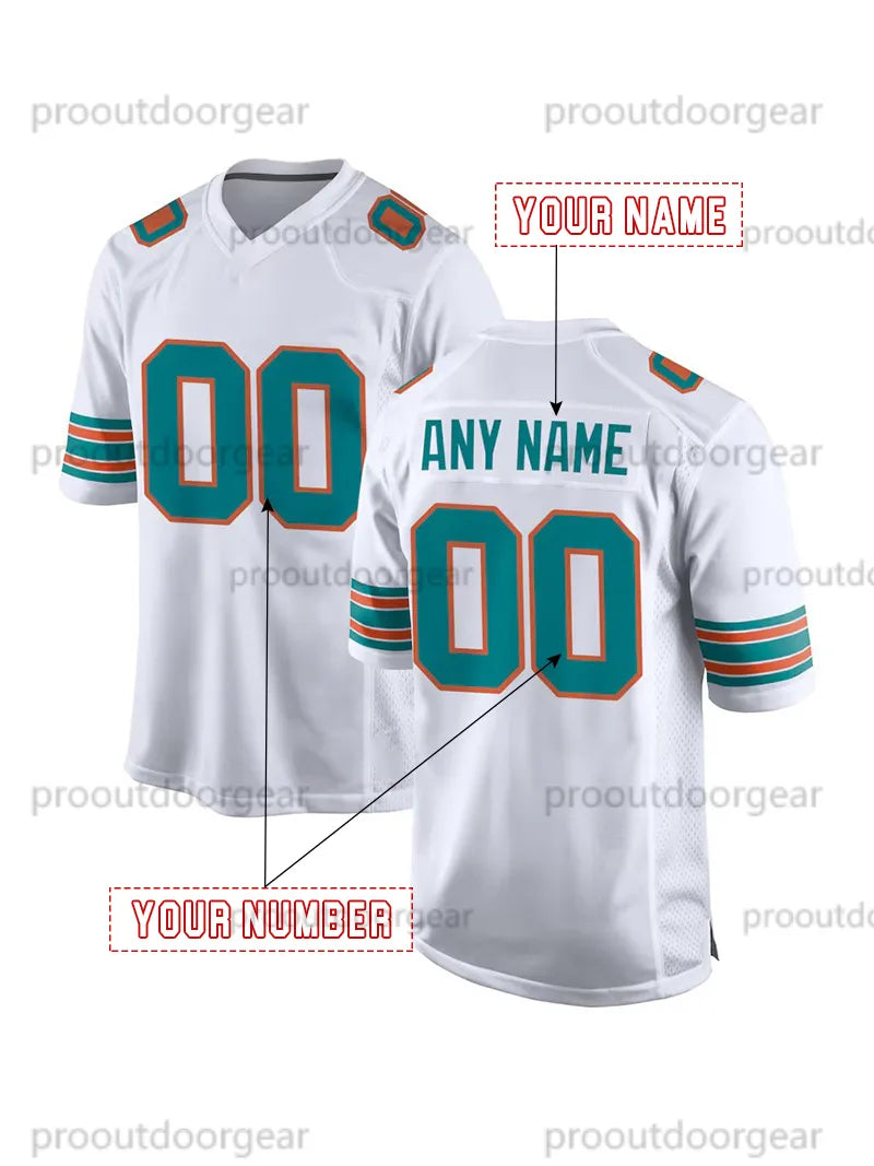 Custom Football Jersey Marino Hill Waddle Huntley Tagovailoa Thompson Achane Foo - SitterJersey.com
