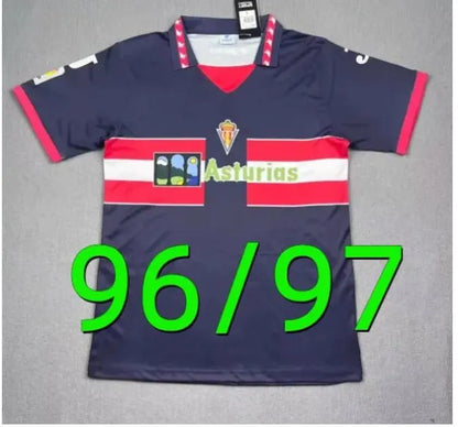4XL 26 27 Sporting de Gijon Soccer Jerseys 84 86 94 95 96 01 02 08 Retro David V - SitterJersey.com