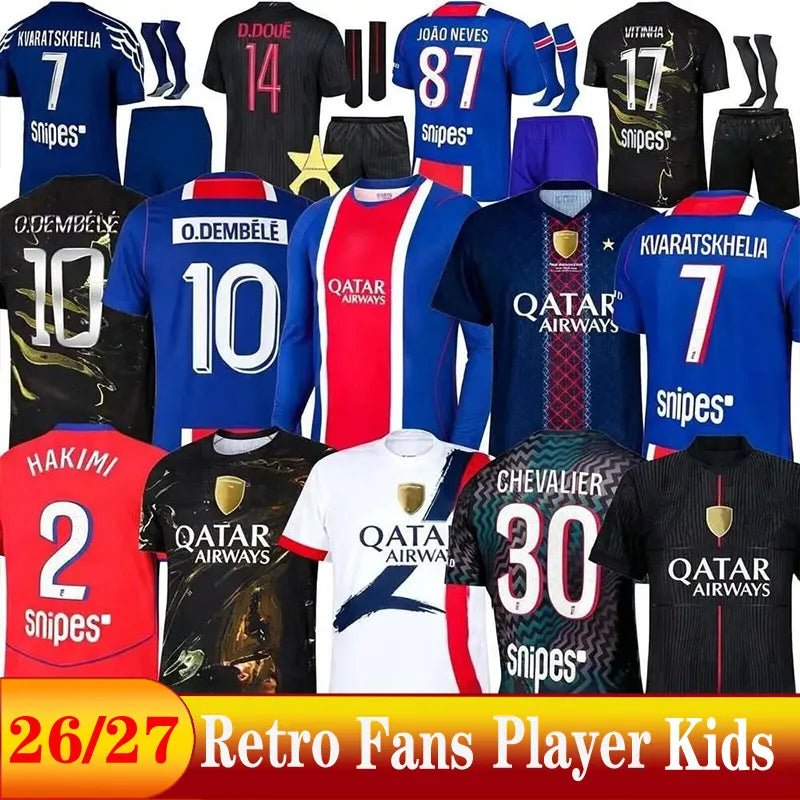 Maillot de foot Kvaratskhelia 2026 soccer jerseys 4th JOAO NEVES HAKIMI football - SitterJersey.com