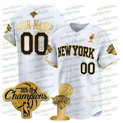 NewYork Knicks 2026 Final Champion Baseball Jersey Jalen Brunson Karl-Anthony To - SitterJersey.com