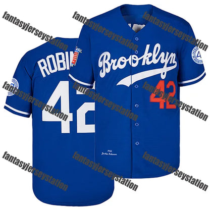 #17 Blue Men's Shohei Relaxed Ohtani 42 Robinson Fit Embroidered V-Neck Button U - SitterJersey.com