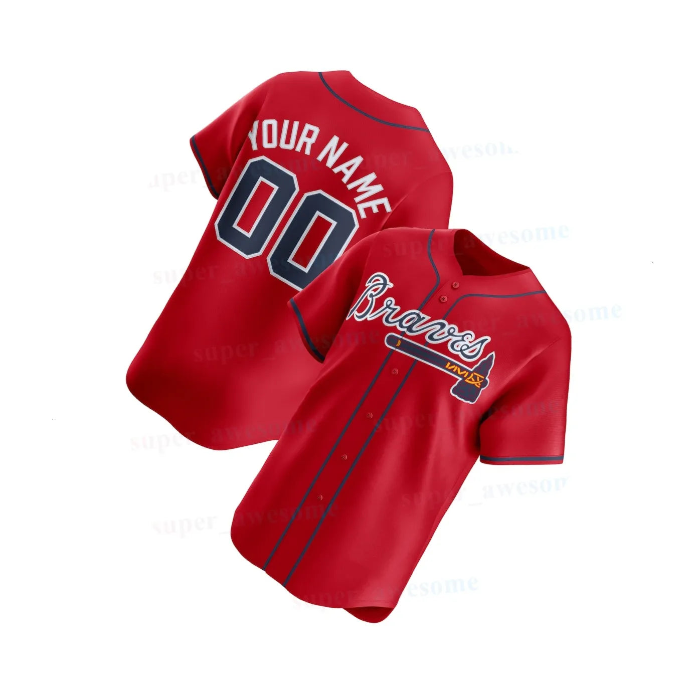 Ronald Acuna Jr Braves Baseball Jersey Matt Olson Ozzie Albies Austin Riley Chri - SitterJersey.com
