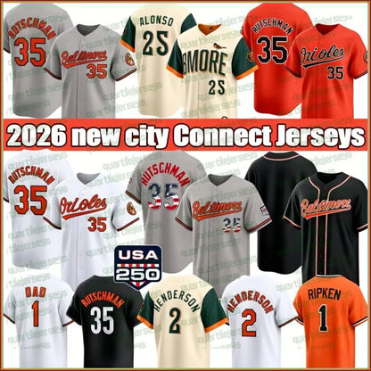 USA 250 Fourth of July Baseball Jersey Baltimores Oriole Adley Rutschman 2 unnar - SitterJersey.com