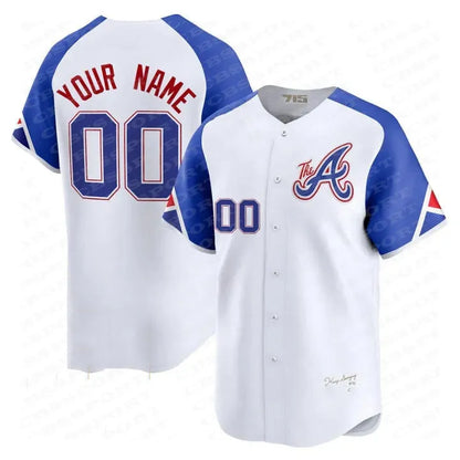 AtlantaBraves USA 250 Fourth of July Stadium Jersey Ronald Acuna Jr. Austin Rile - SitterJersey.com