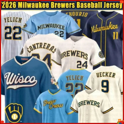 2026 Brewers Baseball Jersey Christian Yelich Jackson Chourio Jacob Misiorowski  - SitterJersey.com