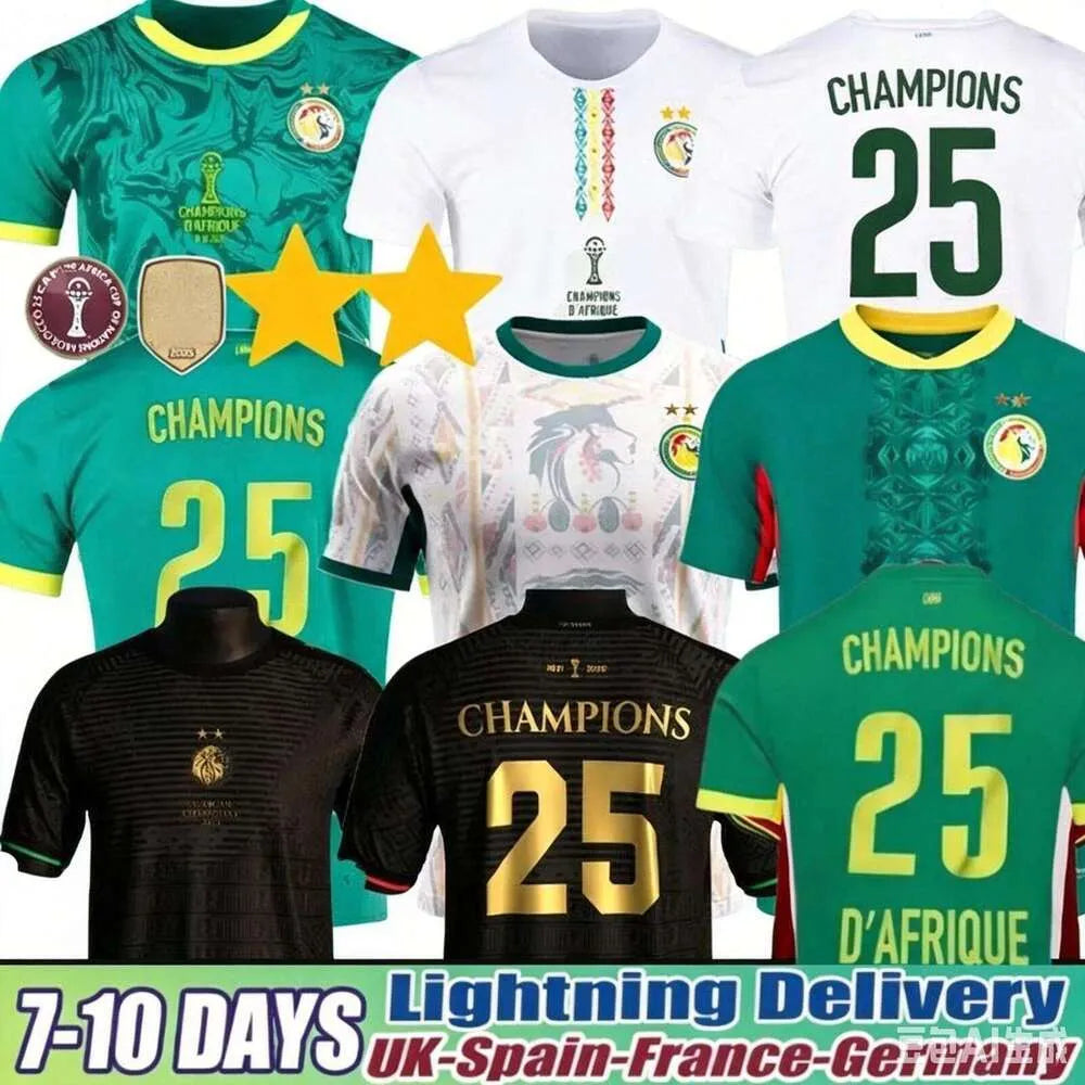 2 Star Senegal Soccer Jerseys 2025 2026 National Team SARR P.M.SARR N.JACKSON DI - SitterJersey.com