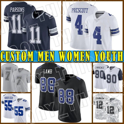 88 Lamb Parsons Prescott Diggs Aubrey 2024 Football Jerseys Ferguson Rush Stauba - SitterJersey.com
