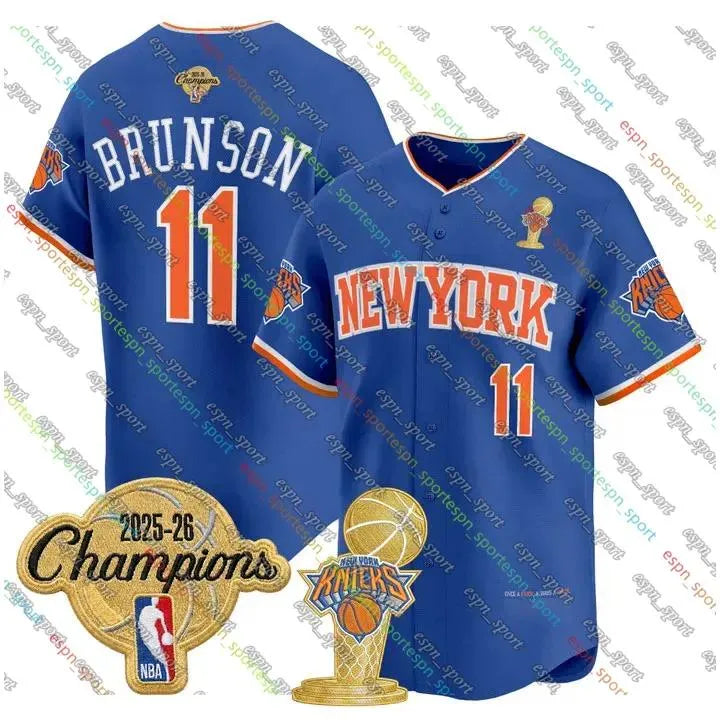 NewYork Knicks 2026 Final Champion Baseball Jersey Jalen Brunson Karl-Anthony To - SitterJersey.com
