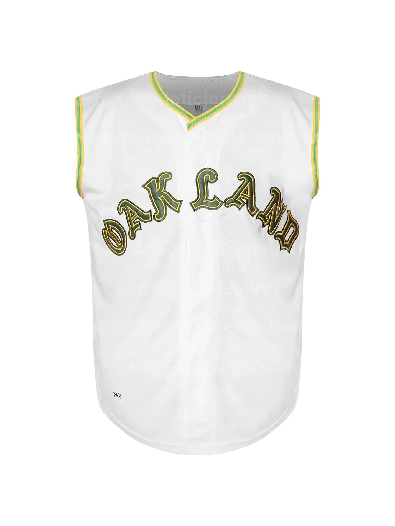 Men's Oakland Letter and Number 9 Embroidered V-Neck Baseball Jersey, Sporty But - SitterJersey.com