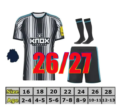 Newcastle 26 27 Football Shirt Black Children's Set Top BARNES BRONO G. Gordon I - SitterJersey.com