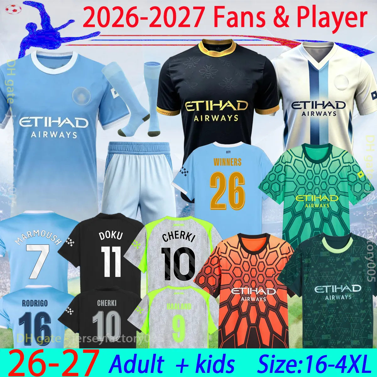 25 26 27 HAALAND MAN CITY soccer jerseys FODEN MARMOUSH DOKU MARMOUSH KOVACIC GV - SitterJersey.com