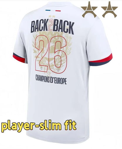 Psge jersey 26 27 DEMBELE HAKIMI BARCOLA NEVES ZAIRE EMERY DONNARUMMA MARQUINHOS - SitterJersey.com